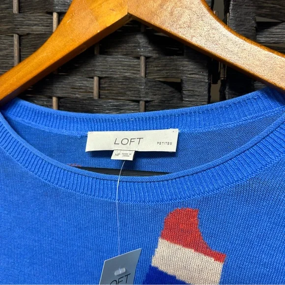 Loft New Ice cream popsicle print sweater size medium petite in blue - Picture 3 of 7
